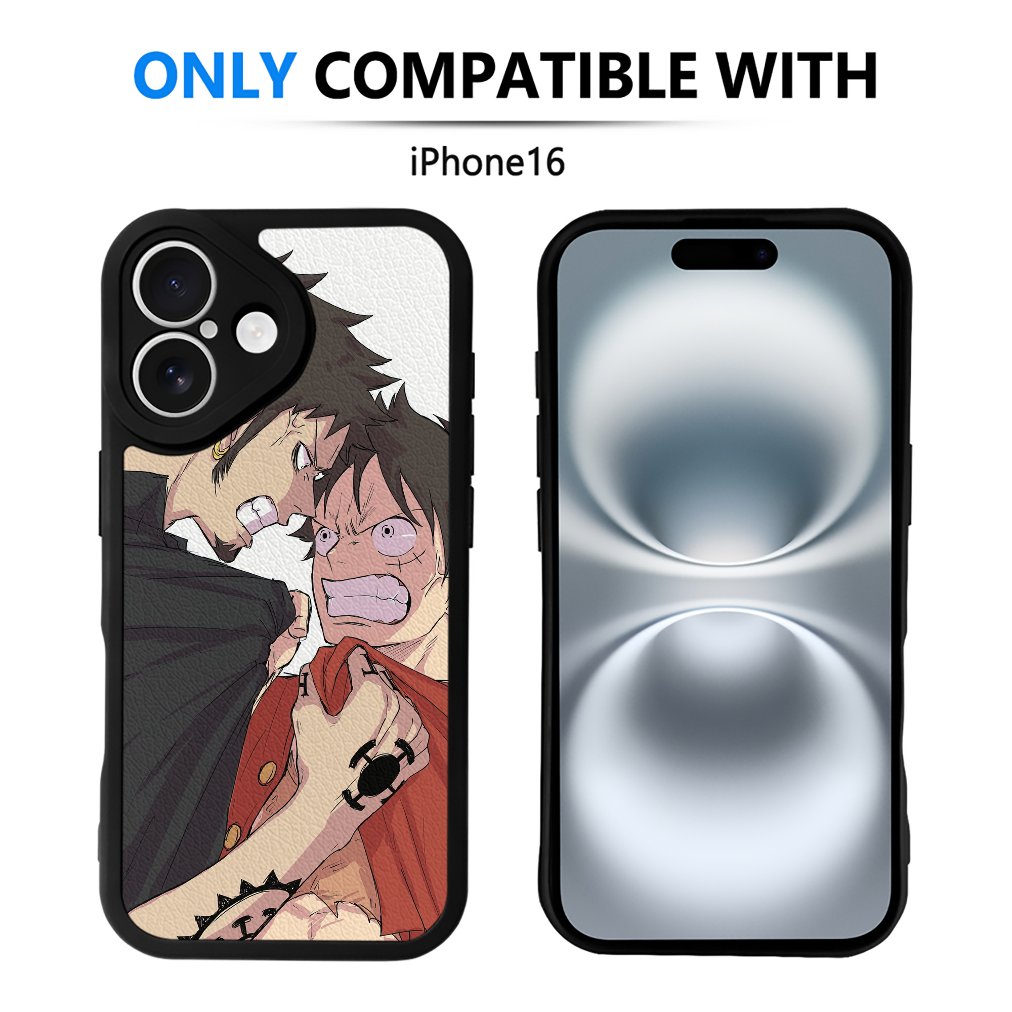 （画像用） ワンピース ONE PIECE 【iPhone 16シリーズ対応】シリコンスマホケース（レザー調） 材質：シリコン